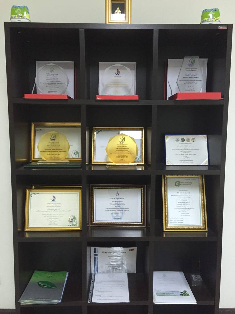 Awards cabinet at the Saraburi plant